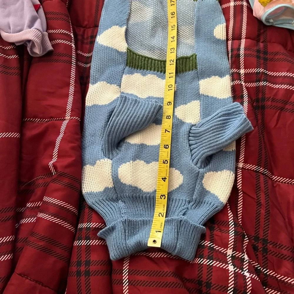 Cider Sky Blue and White Cat Sweater